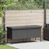 vidaXL Gartentruhe mit Rollen Schwarz 160x55x75 cm Poly Rattan