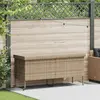 vidaXL Gartentruhe mit Rollen Beige 160x55x75 cm Poly Rattan