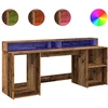 vidaXL LED-Schreibtisch Altholz-Optik 200x55x91 cm Holzwerkstoff