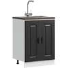 vidaXL Hängeschrank vidaXL Spülenunterschrank Kalmar Schwarz 60x46x81,...