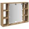 vidaXL Spiegelschrank Spiegelschrank mit LED-Leuchten Artisan-Eiche 76...