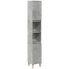 vidaXL Badezimmerspiegelschrank Badschrank Betongrau 30x30x190 cm Holz...