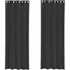 vidaXL Voile Vorhänge mit Ösen 2 Stk. Schwarz 140x300 cm