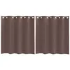 vidaXL Voile Vorhänge mit Ösen 2 Stk. Braun 140x140 cm