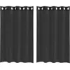 vidaXL Voile Vorhänge mit Ösen 2 Stk. Schwarz 140x175 cm