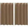 vidaXL Voile Vorhänge mit Ösen 2 Stk. Hellbraun