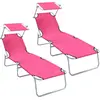 vidaXL Sonnenliege 2 Stk. Polyester Rosa