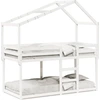 vidaXL Etagenbett mit Dach Weiß 80x200 cm Massivholz Kiefer