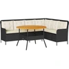 vidaXL 2-tlg. Garten-Sofagarnitur mit Auflagen Schwarz Poly Rattan