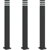 vidaXL Wegeleuchten 3 Stk. Schwarz 110 cm Aluminium