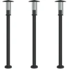 vidaXL Wegeleuchten 3 Stk. Schwarz 100 cm Edelstahl