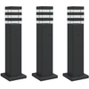 vidaXL Wegeleuchten mit Steckdose 3 Stk. Schwarz 50 cm Aluminium