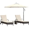 Sonnenliegen mit Kissen 2 Stück Schwarz Poly Rattan