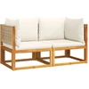 vidaXL Gartensofas-Ecke mit Kissen 2 Stk. Holz Akazie & Rattan