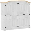 vidaXL Kleiderschrank Corona Weiß 194x52x186 cm Massivholz Kiefer