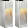 vidaXL Solar LED Wegeleuchte 2 stk. Warmes Weiß 18 x 18 x 50 cm