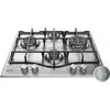 Hotpoint PCN 641 T/IX/HA, Edelstahl, Integriert, 60 cm, Gaskochfeld, E...