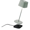 Zafferano Ofelia Pro Sage LED-Tischleuchte, wiederaufladbar und dimmba...
