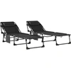 Outsunny Set mit 2 Garten-Sonnenliegen, klappbar & in 5 Stufen verstel...