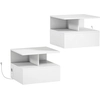 HOMCOM 2er-Set hängende Nachttische für Schlafzimmer mit Ladestation, ...