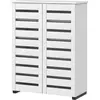 HOMCOM Schuhschrank mit 5 Ebenen, 4 Verstellbare Regale und Lamellentü...