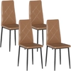 HOMCOM Set mit 4 gepolsterten Esszimmerstühlen mit hoher Rückenlehne, ...
