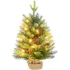 HOMCOM Mini-Weihnachtsbaum mit integrierter Beleuchtung, 60 cm, kleine...