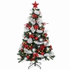 HOMCOM Weihnachtsbaum 180cm, 200 warmweiße LED-Kugelleuchten, dicht un...