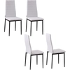 HOMCOM Set 4 Gepolsterte Stühle für Wohnzimmer oder Esszimmer, Moderne...