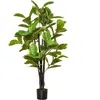 HOMCOM Ficus Artificiale 130cm für Innen- und Außenbereich, Realistisc...