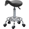 HOMCOM Hocker mit 5 Rollen, Höhenverstellbarer Hocker, Ergonomisch Gep...
