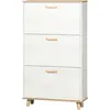 HOMCOM Mobile Schuhkipper aus Spanplatte mit 3 Schubladen und 2 verste...