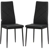 HOMCOM Set 2 Stühle Esszimmer Hoher Rückenlehne, Küchenstühle Kunstled...