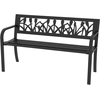 Outsunny Gartenbank aus Stahl, 2-Sitzer Gartenbank mit verziertem Rück...