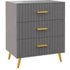 HOMCOM Sideboard 3 Schubladen Modern und Kippsicher, Sideboard aus Hol...