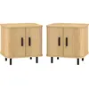 HOMCOM Set 2 Nachttische im skandinavischen Stil mit 2-stufigem Regal ...