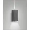 Fabas Luce, Gartenbeleuchtung, LULY DARK GREY LED Wandleuchte 6W warmw...