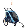 Bellelli Trailblazer Fahrradanhänger + Kinderwagen für 2 Kinder blau