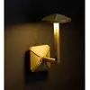 LED-Außenwandleuchte Aura Disk, Höhe 24 cm, messing antik