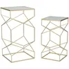 Beistelltisch aus goldenem Metall Mauro Ferretti Glassy (x2) 50x50x100...