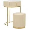 Nachttisch/Frisiertisch mit Pouf Mauro Ferretti 52x70 cm / Ø 36x39 cm