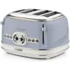 Ariete Toaster Vintage, 4 kurze Schlitze, für 4 Scheiben, 1630 W, blau