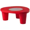 Moderner Gartentisch aus Polyethylen mit Glasplatte Slide Low Lita Tab...