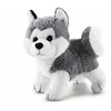 TRUDI Husky Hund Stofftier Plüschtier mit langem, weichem Fell Grau We...