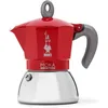 Bialetti Moka Induction, 0,16 l, Aluminium, Aluminium, Schwarz, Rot