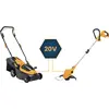STIGA Akku-Rasenmäher Collector 136e Bundle | 2-in-1 Set | Rasentrimme...