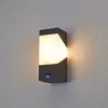 Lucande Außenwandleuchte Kiran, Sensor, grau, IP44, E27