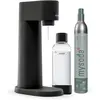 Mysoda Woody, Design-Wassersprudler (Black) mit 1L Flasche und CO2 Zyl...