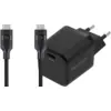 BlueBuilt Power-Delivery-Ladegerät 45 W + USB-C-Kabel 1,5 m Nylon Schw...