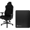 Vortech Prestige Gaming-Stuhl Schwarz + Vortech Bodenschutzmatte Schwa...